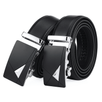 Belt Mens Leather Automatic Buckle Belt Leather Belt Mens Business Trouser Belt