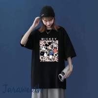 ?Jarawee.th?พร้อมส่ง?เสื้อยืดมิ้กกี้เม้าสผู้หญิงรุ่นใหม่แขนสั้นเนื้อผ้าดีนุ่มเด้งมี2สี สีขาวสีดำสไตส์แฟชั่น?