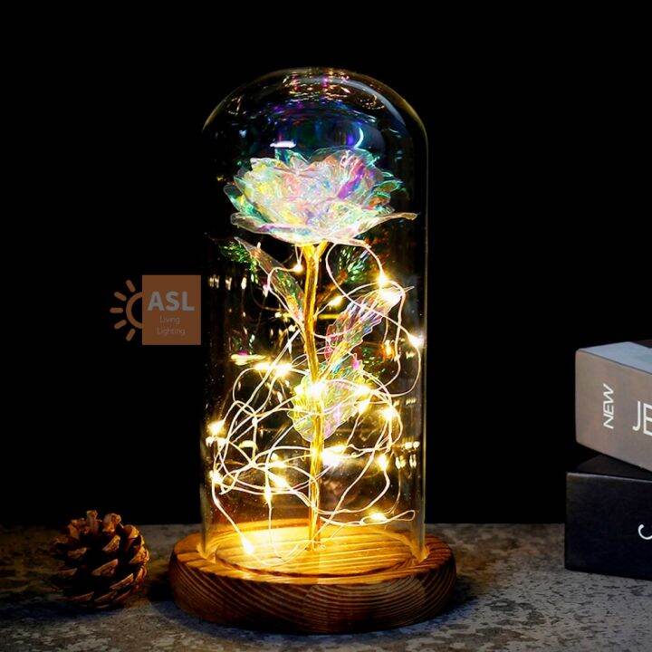 Led light Galaxy rose with box Eternal rose with led light Rose dome
