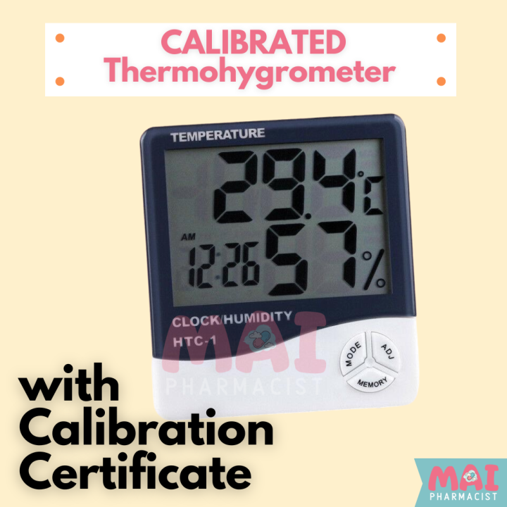 CALIBRATED Digital Thermo Hygrometer with CALIBRATION CERTIFICATE for