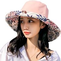 Fashion Summer Bucket Hats For Women Big Brim Panama Cap Korean Style Print Sunhat Beach Double-Sided Fisherman Hat Visor панама