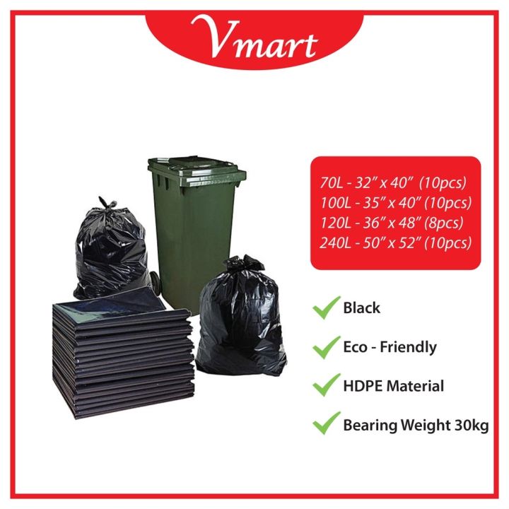 JUMBO GARBAGE BAG PLASTIC 50X52 # 240L Garbage Bin Plastic