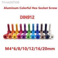 ◎✶ 20pcs M4x6/8/10/12/16/20mm Aluminum Hex Socket head Cap Screw Anodized Colors Aluminum Bolts Decorative screw for Diy Model