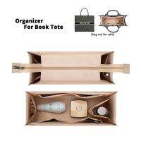 【CC】 Book Tote Women  39;s Organizer Insert Soft Inner with zipper CoverFemale Handbag Linner Storage 2