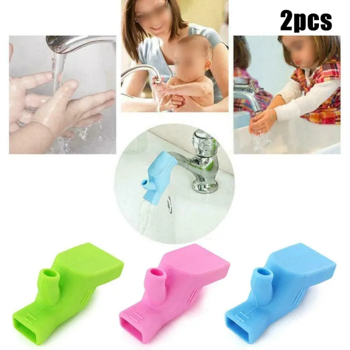 2pcs-silicone-faucet-extender-for-kids-water-saving-extension-tap-filter-nozzle-adapter-bathroom-kitchen-sink-spray-kitchen-tool