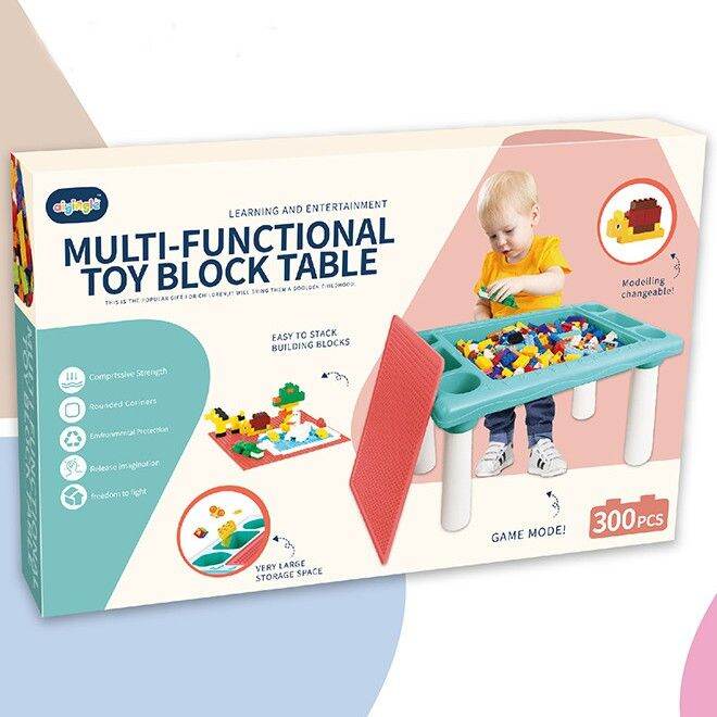 โต๊ะตัวต่อเลโก้ พร้อมตัวต่อ โต๊ะตัวต่อ บล็อคตัวต่อ โต๊ะทำการบ้าน อ่าน