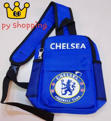 กระเป๋า กระเป๋าคาดอก ผ้ากันน้ำ ขนาด 10 นิ้ว ลาย CHELSEA สีน้ำเงิน (1 ใบ) คละลาย