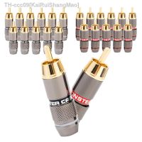 Musical Sound 2/8/24PCS RCA Connector Plug HiFi 24K Gold Plated RCA Connector Jack Adapter for 8mm Audio And Video Speaker Cable