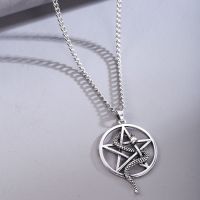 【CC】 Men Gothic Neck Necklace Pendant Snake Carve Chain Punk Star Jewelry Accessories