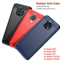 เคสสำหรับ Nokia ยางซิลิโคนคาร์บอนไฟเบอร์นิ่ม G10ฝาหลังเนื้อนิ่ม X10 G20 G50 X30ยางแบบเรียบง่าย