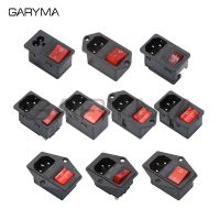 ○◑△  Electrical Socket LED 250V Rocker Switch DB-8-8 AC-14-F16/F19 AC-01 Inlet Plug Connector Computer Mount Outlet with 10A Fuse