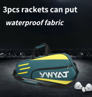 YWYAT One Shoulder Badminton Rackets Bag 3Pcs Badminton Sports Bag Waterproof Nylon Handbag For Badminton Rackets