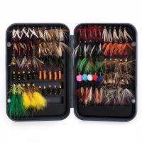 Goture 100pcs Fly Fishing Lure Kit Dry Wet Flies Nymph Streamers Set Trout Pike Baits With Retail Lures Box