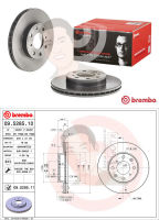 09 5285 11 จานเบรค ล้อ F (ยี่ห้อ BREMBO) รุ่น UV HONDA Brio / Amaze 1.2 ECO ปี 2011-&amp;gt; /HONDA Civic EG 1.3 1.5 1.6 (3dr) ปี1991-1995