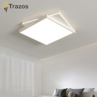 TRAZOS โคมไฟติดเพดาน Led แบบโมเดิร์น48W 100W แผงไฟแสงเพดานกลม220V 110V สำหรับห้องนอนห้องครัวห้องนั่งเล่นโคมไฟ