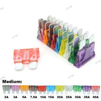 10pcs Medium Car Fuses Blade Fuse Insert auto Car Truck ZINC Pins 1A 2A 3A 5A 7.5A 10A 15A 20A 30A 40A 50A Refitted For YB8TH