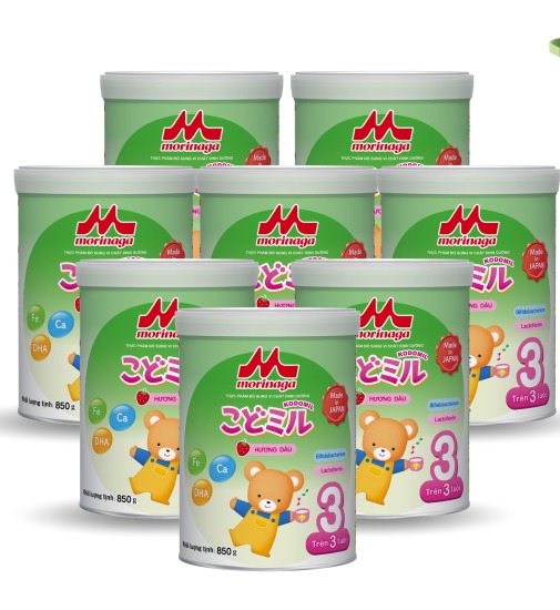 Thùng 8 lon sữa morinaga kodomil số 3 hương dâu nhật bản 850g tăng sức đề - ảnh sản phẩm 1