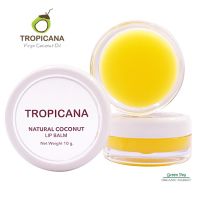 Tropicana , ลิปบาล์มบำรุงริมฝีปากน้ำมันมะพร้าว สูตร NON PRESERVATIVE กลิ่น BANANA HAPPY ขนาด 10 G