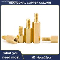 ◑ 10/20pcs M3 Motherboard Spacer Hex Brass Standoff Hexagon Stand off Copper Pillar Column Rack PCB Board Stud Nut Bolt PC Screw