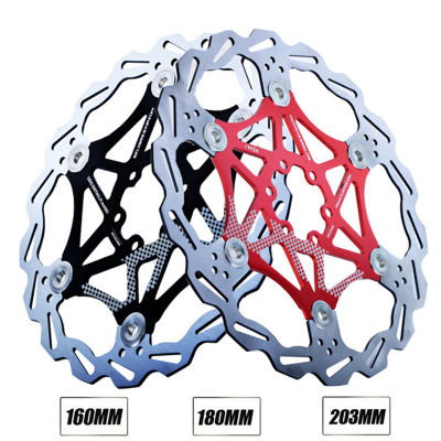จักรยานดิสก์เบรกเบาสแตนเลสลอยโรเตอร์ลงฮิลล์การกระจายความร้อนที่แข็งแกร่ง160มิลลิเมตร180มิลลิเมตร203มิลลิเมตร MTB ชิ้นส่วนจักรยาน