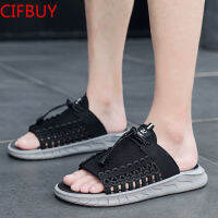 New Korean fashion non-slip breathable casual all-match retro high-end summer beach flat one-word mens shoes