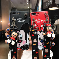 คนรัก Mickey Case สำหรับ OPPO A15s A15 A53 A93 Reno 4F F17 Pro A33 A32 A54 A94 F19 Pro Reno 5F Realme 8 Realme 8 Pro กับ3D ตุ๊กตาผู้ถือ Lanyard การ์ตูน Minnie โทรศัพท์มือถือซิลิโคนซิลิโคนอ่อนนุ่ม