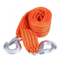 4 Meter Load 3 Ton Car Trailer Towing Rope Strap Tow Cable with Hooks Emergency Vehicle Tool Orange Car Accessories