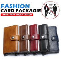 Mini Small Money Wallets Case Id Credit Bank Card Holder Wallet Luxury Brand Men Anti Rfid Blocking Protected Magic Leather Slim Wallets