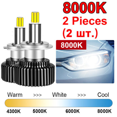 2Pcs H7 H4 360 LED Headlights Bulb H11 H8 9005 HB3 9006 HB4 20000LM 6000K 8000K Super bright CSP Chip 12V Auto LED fog light KQ