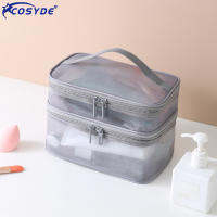 【cw】Hot Sales Luxury Clear Makeup Bag Mesh Women Cosmetic Bag Organizer Transparent Travel Makeup Wash Bag Beauty Case Toiletry Kit ！