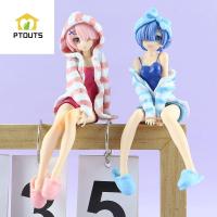 PTOUTS อนิเมะ Rem Re ชุดนอนฟิกเกอร์ Rem PVC ชีวิตในโลกที่แตกต่างจาก Zero Rem Ram ตุ๊กตาขยับแขนขาได้น่ารักแรม