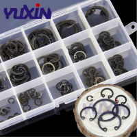 175Pcs150Pcs Set Black&amp;304 Stainless Steel Clamp Ring GB893 Circlips For A Hole Retaining Ring Bearing Hole Snap Ring Box Kit