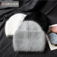 VISROVER 10 Colorway Uni Solid Rabbit Fur Woman Winter Hat With Sequin Soft Autumn Bonnet Woman Warm Skullies Gift Wholesales