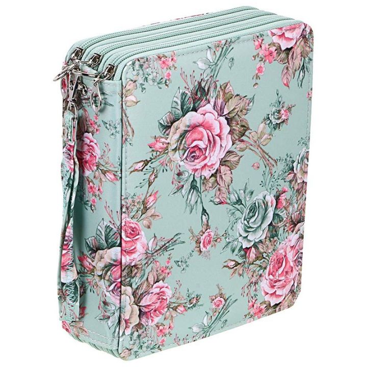 120-slots-colored-pencil-case-with-compartments-pencil-holder-for-watercolor-pencils-rose