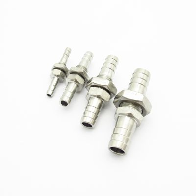 4mm 6mm 8mm 10mm 12mm 14mm 16mm 19mm Hose Barb Bulkhead 304 Stainless Steel Barbed Tube Pipe Fitting Coupler Connector Adapter