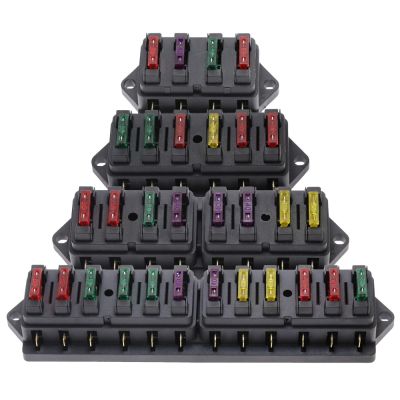 【YF】 4/6/8/12 Way Car Fuse Box Holder Truck Auto Blade with Fuses for 12V 24V ATO Standard Circuit
