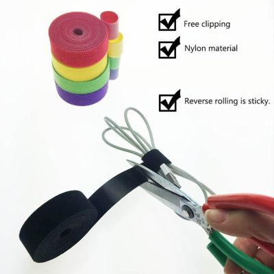 Cable Organizer 10mm Color Velcros  Self Adhesive Fastener Tape Reusable Strong Hooks Loops Cable Tie Magic Tape Cabo Protector