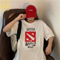 BIL เสื้อยืดแขนห้าส่วนลําลอง ผ้าฝ้ายแท้ ขนาดใหญ่ พิมพ์ลายเกม Dota2 อินเทรนด์เรียบง่าย แฟชั่นฤดูร้อน สไตล์สตรีท สําหรับผู้ชาย และผู้หญิง