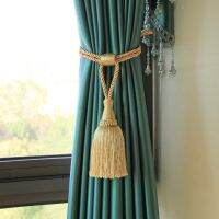 2Pcs Tassels Curtain Tieback Gold Hanging Braid Rope Holdback Window Drape Room Accessories Curtains Holder Buckle