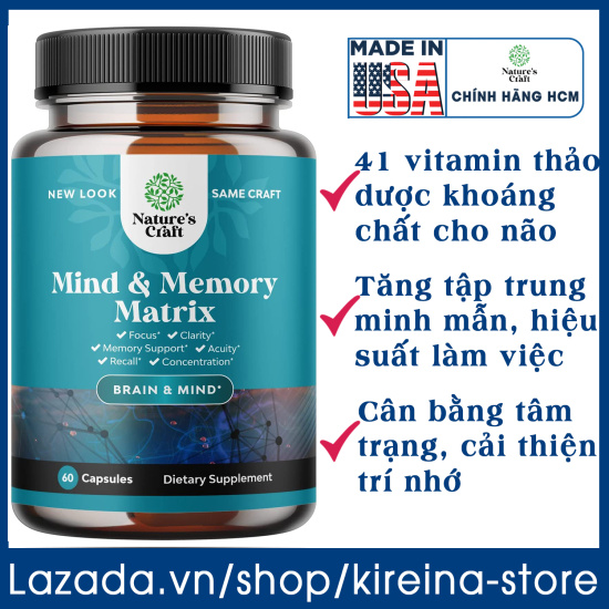 Viên uống bổ não tăng cường trí nhớ tập trung minh mẫn với 41 vitamin và - ảnh sản phẩm 1