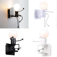 Humanoid Creative LED Wall Light Indoor Wall Lamp Modern Wall Sconce Light Art Decor Iron E27 for Bedroom Children Room Kitchen