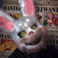 Halloween Cosplay Masquerade Ball Mask Bloody Rabbit Scary Headgear Mask Halloween Cosplay Emulsion Horror Masks Props
