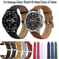 【ใหม่】20มิลลิเมตรสายหนังสายนาฬิกาข้อมือสำหรับ Samsung Galaxy Watch 4 5 40มิลลิเมตร44มิลลิเมตร/Watch4คลาสสิก42มิลลิเมตร46มิลลิเมตรเดิม Watch5 Pro 45มิลลิเมตรสร้อยข้อมือ