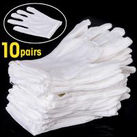 5/10Pairs White Cotton Work Gloves for Dry Hands Handling Film SPA Gloves Ceremonial High Stretch Gloves Household Cleaning Tool