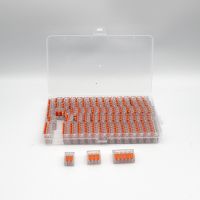 75PCS Box Electrical Lever Wire Connectors 2/3/5 Pin Mini Quick Terminal Block Universal Compact Plug-in Home Connector Orange Electrical Connectors