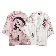 Kimono Obi Yukata haori hoa và chim Áo Cardigan in phụ nữ áo khoác nam
