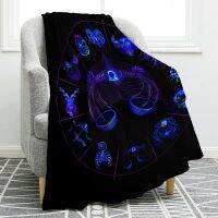 New Style Twelve Constellation Flannel Throw Blanket Gifts for Women Kids Girls Decor for Home Bedroom Living Room Soft Cozy Lightweight