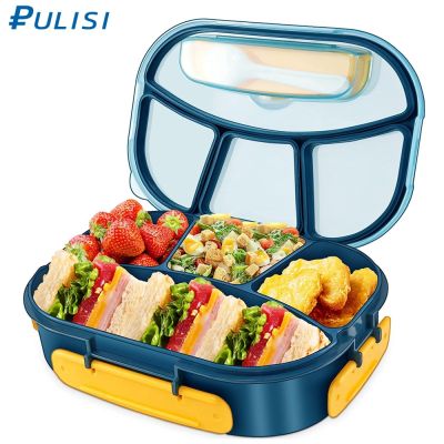 ✲ 1800ML Bento Box for Adults Kids Lunch Container Bento Boxes Leakproof Micro-Wave Dishwasher Safe Blue Purple Food Storage Box