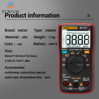 หน้าจอดิจิตอล AN8009 Pcbfun ANENG พร้อมแรงดันไฟฟ้าป้องกันการเผาไหม้อัจฉริยะ NVC และมัลติมิเตอร์ความแม่นยำสูงในปัจจุบัน