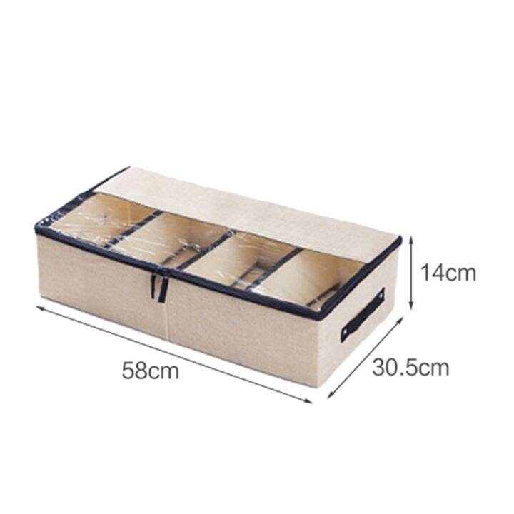 under-bed-storage-bins-containers-large-foldable-shoe-storage-organizers-with-clear-lid-2-way-zippers